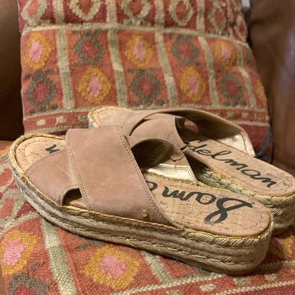 Sam Edelman Shoes - 9.5 Sam Edelman Natty platform nude leather slide